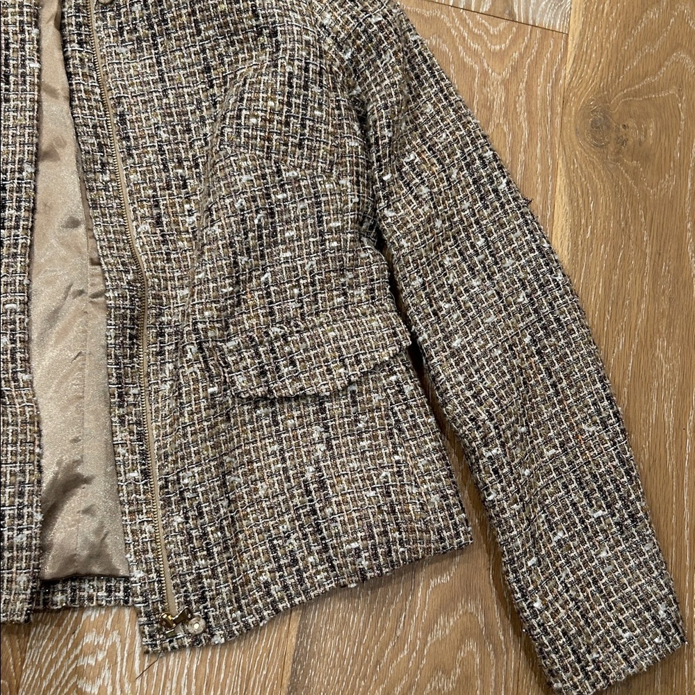 Talbots Gold Tweed Shimmer Blazer - Picture 4 of 8